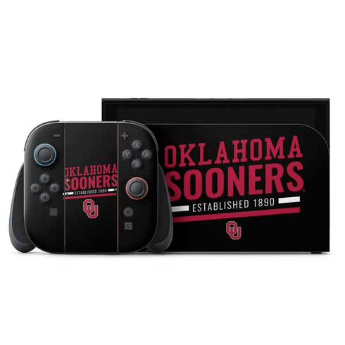 University of Oklahoma Sooners Est 1890 Nintendo Switch 2 (2025) with Joy-Con Skin